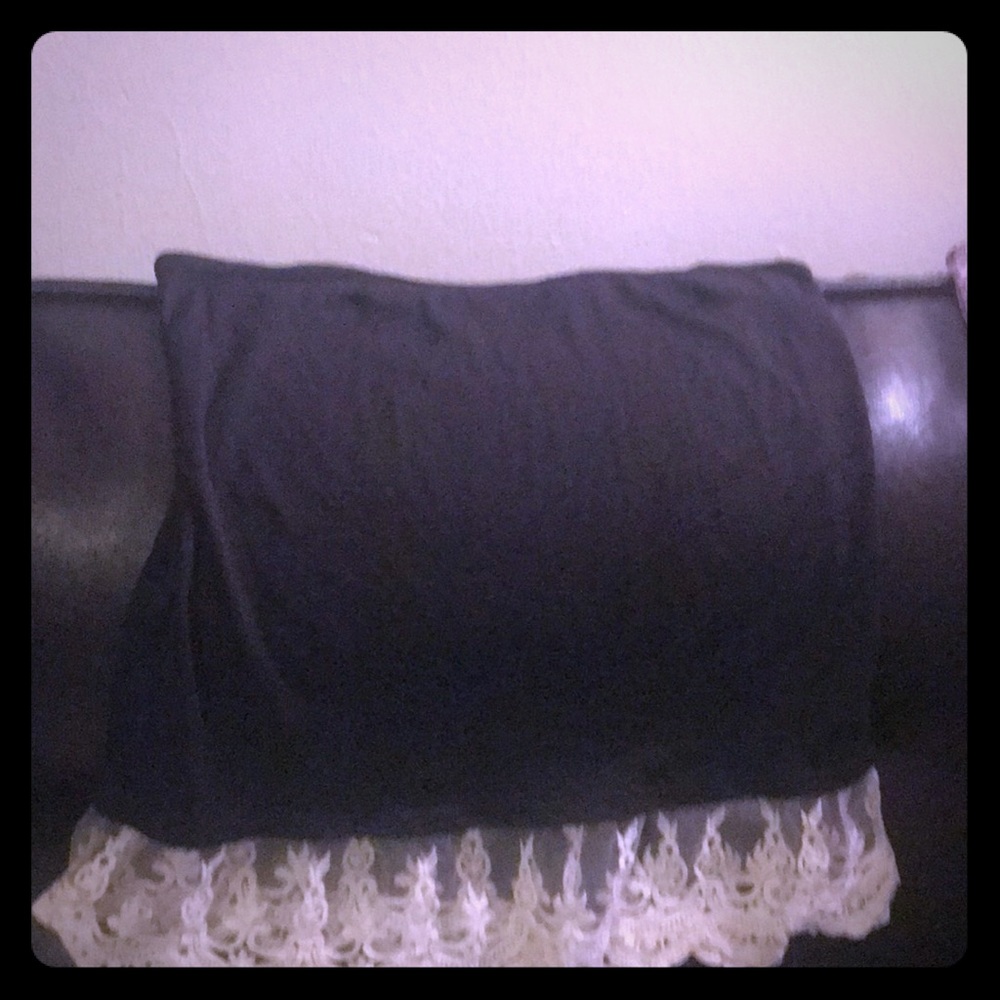 Black slip/nighty with white lace